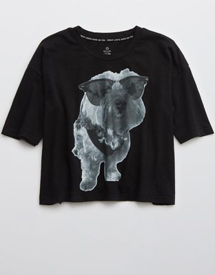 Женские футболки Aerie OFFLINE Boyfriend Cropped Oversized T-Shirt — фото 4