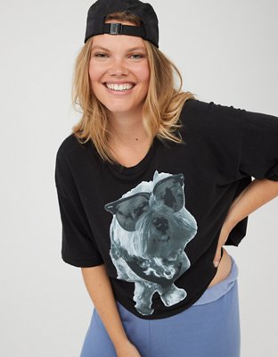 Женские футболки Aerie OFFLINE Boyfriend Cropped Oversized T-Shirt — фото 2