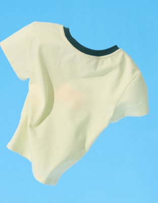 Женские футболки Offline By Aerie Smiley® Let's Stretch Ringer, цвет: Зелёный — фото 3