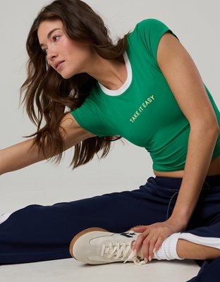 OFFLINE By Aerie Let's Stretch Ringer T-Shirt