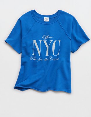 Женские футболки Offline By Aerie Throwback Short Sleeve, цвет: Кобальтовый — фото 3