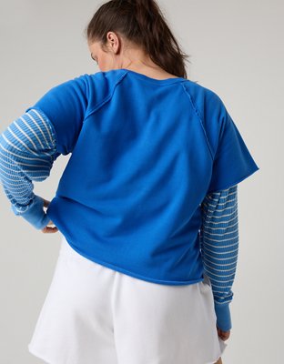Женские футболки Offline By Aerie Throwback Short Sleeve, цвет: Кобальтовый — фото 2