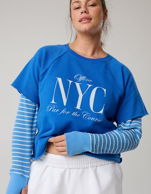 Женские футболки Offline By Aerie Throwback Short Sleeve, цвет: Кобальтовый — фото 5
