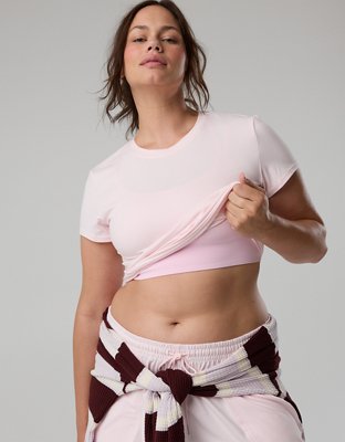 OFFLINE By Aerie Weekend Away Playera Manga Corta con Ribete