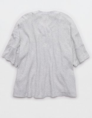 OFFLINE By Aerie Wow! Waffle Jersey V-Neck T-Shirt