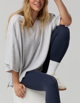 OFFLINE By Aerie Wow! Waffle Jersey V-Neck T-Shirt