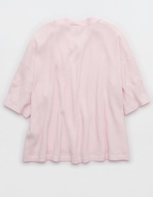 OFFLINE By Aerie Wow! Waffle Jersey V-Neck T-Shirt