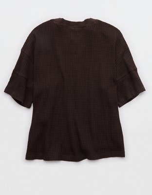 OFFLINE By Aerie Wow! Waffle Jersey V-Neck T-Shirt