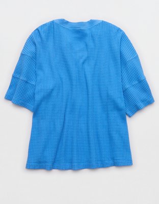 OFFLINE By Aerie Wow! Waffle Jersey V-Neck T-Shirt