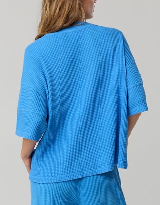OFFLINE By Aerie Wow! Waffle Jersey V-Neck T-Shirt