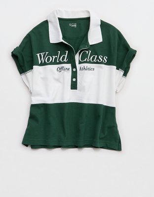 OFFLINE By Aerie Pique Rugby Polo T-Shirt
