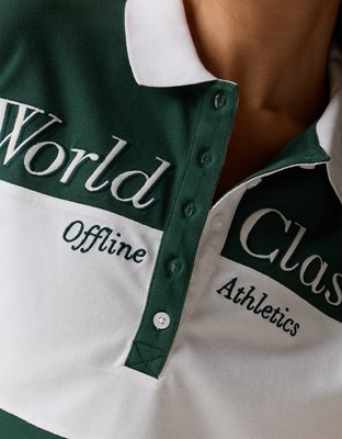 OFFLINE By Aerie Pique Rugby Polo T-Shirt