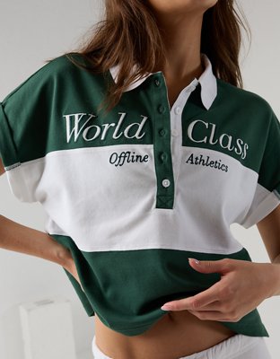 OFFLINE By Aerie Pique Rugby Polo T-Shirt