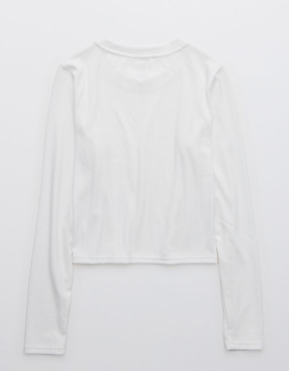 OFFLINE Ribbed Long Sleeve Cropped T-Shirt