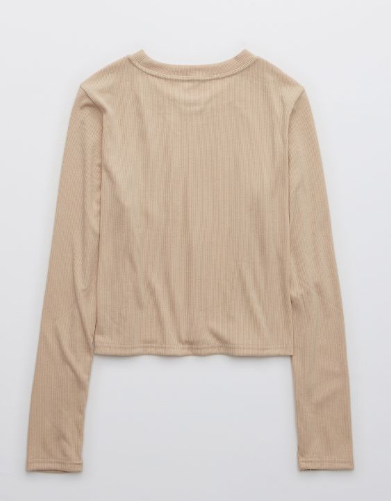 OFFLINE Ribbed Long Sleeve Cropped T-Shirt