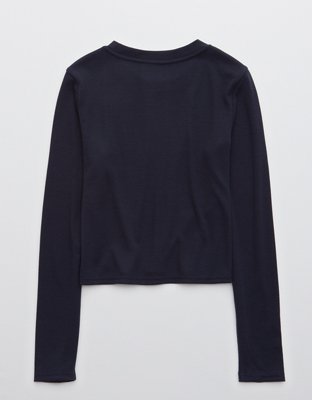 OFFLINE Ribbed Long Sleeve Cropped T-Shirt