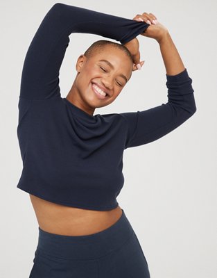 OFFLINE Ribbed Long Sleeve Cropped T-Shirt