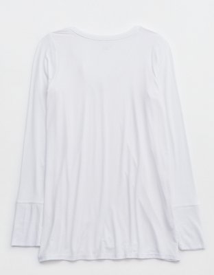 OFFLINE By Aerie Thumbs Up Jersey Long Sleeve V-Neck T-Shirt