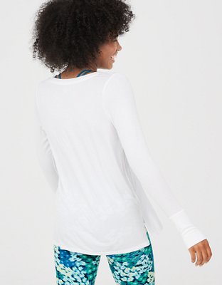 OFFLINE By Aerie Thumbs Up Jersey Long Sleeve V-Neck T-Shirt