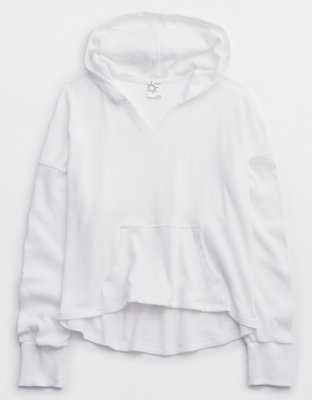 OFFLINE By Aerie OTT Fleece Short Sleeve Cropped Hoodie