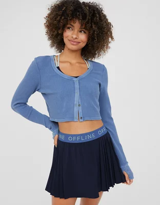 Offline By Aerie WOW! Waffle Cardigan