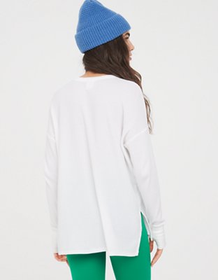 Женские футболки Aerie OFFLINE By Aerie Wow! Waffle Long Sleeve T-Shirt — фото 2