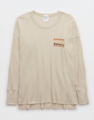 ¡Impacto OFFLINE By Aerie! T-shirt Manga Larga con Textura Tipo Waffle