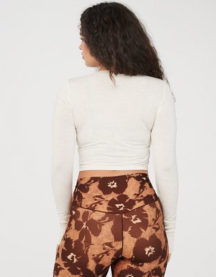 OFFLINE by Aerie Thumbs Up Ribbed Cropped Long Sleeve T-Shirt