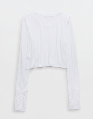 OFFLINE by Aerie Thumbs Up Ribbed Cropped Long Sleeve T-Shirt