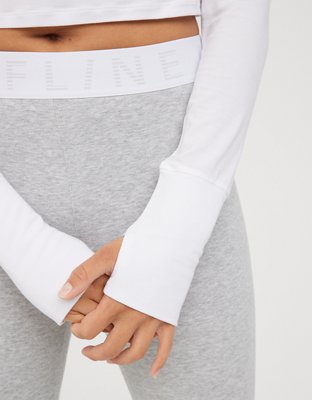 OFFLINE by Aerie Thumbs Up Ribbed Cropped Long Sleeve T-Shirt