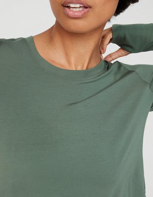 OFFLINE by Aerie Thumbs Up Ribbed Cropped Long Sleeve T-Shirt