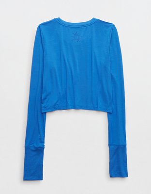 OFFLINE by Aerie Thumbs Up Ribbed Cropped Long Sleeve T-Shirt