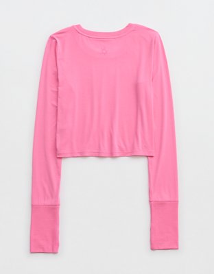 OFFLINE by Aerie Thumbs Up Ribbed Cropped Long Sleeve T-Shirt