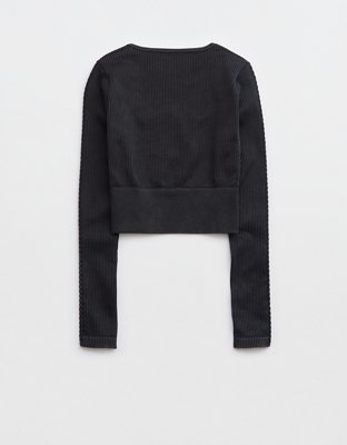 OFFLINE By Aerie Seamless Cable Square Neck T-Shirt