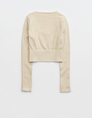 OFFLINE By Aerie Seamless Cable Square Neck T-Shirt