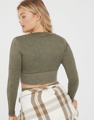 OFFLINE By Aerie Seamless Cable Square Neck T-Shirt