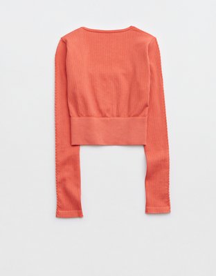 OFFLINE By Aerie Seamless Cable Square Neck T-Shirt