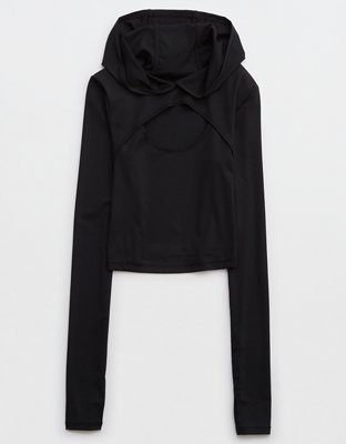 OFFLINE By Aerie Move-It Rib Cut Out Hooded T-Shirt
