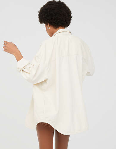 OFFLINE By Aerie Oversized Corduroy Button Up