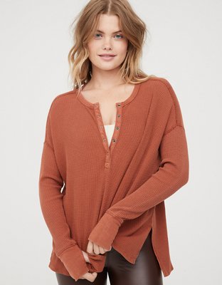 Aerie womens thermal henley - Gem