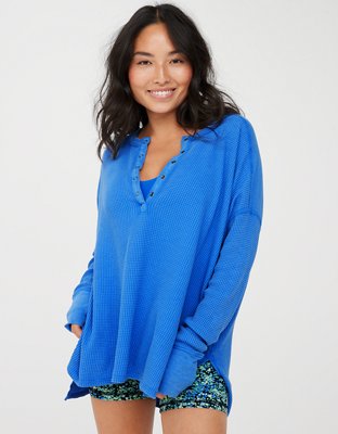 Женские футболки Aerie OFFLINE By Aerie Wow! Waffle Henley T-Shirt — фото 2