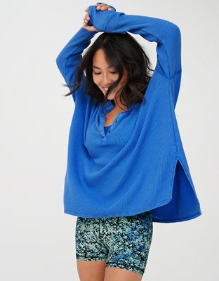 Женские футболки Aerie OFFLINE By Aerie Wow! Waffle Henley T-Shirt — фото 5