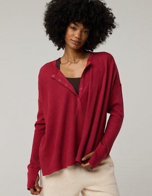 OFFLINE By Aerie Wow! Waffle Henley T-Shirt