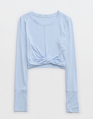 Женские футболки Aerie OFFLINE By Aerie Thumbs Up Twist Front Cropped T-Shirt — фото 3