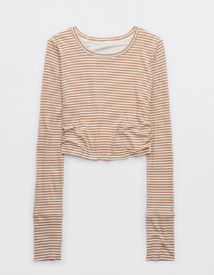 Женские футболки Aerie OFFLINE By Aerie Thumbs Up Long Sleeve Ruched T-Shirt — фото 3