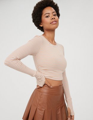 Женские футболки Aerie OFFLINE By Aerie Thumbs Up Long Sleeve Ruched T-Shirt — фото 4
