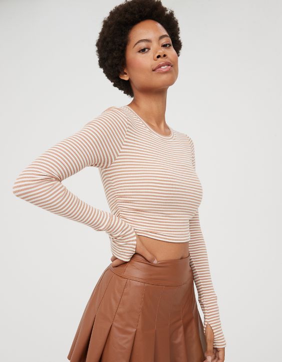 OFFLINE By Aerie Thumbs Up Long Sleeve Ruched T-Shirt