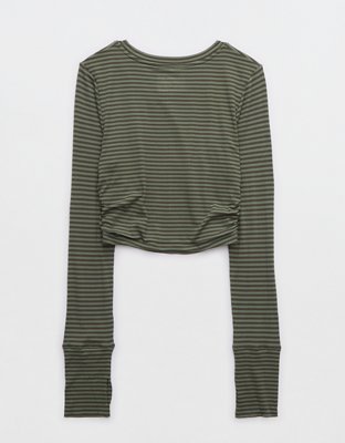 OFFLINE By Aerie Thumbs Up Long Sleeve Ruched T-Shirt
