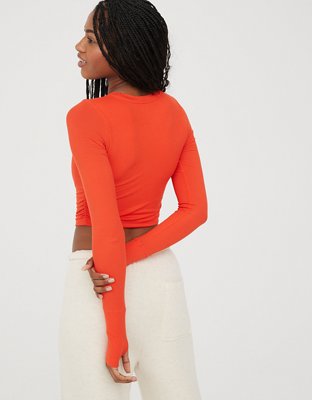 OFFLINE By Aerie Thumbs Up Long Sleeve Ruched T-Shirt