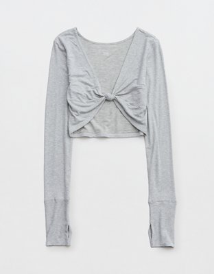 OFFLINE By Aerie Thumbs Up Bow Crop Top